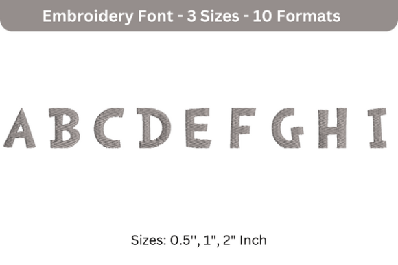 Reviewing DrSue Font Uppercase a to I for Embroidery